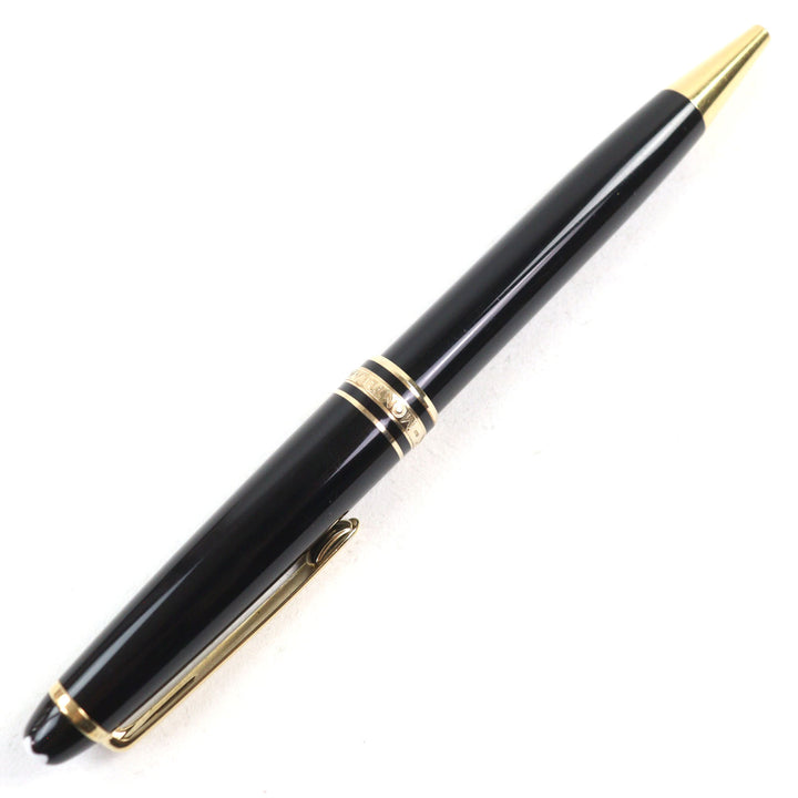 良品○MONTBLANC モンブラン マイスターシュテュック クラシック ロゴ刻印 ホワイトスター ツイスト式 ボールペン 筆記確認済み