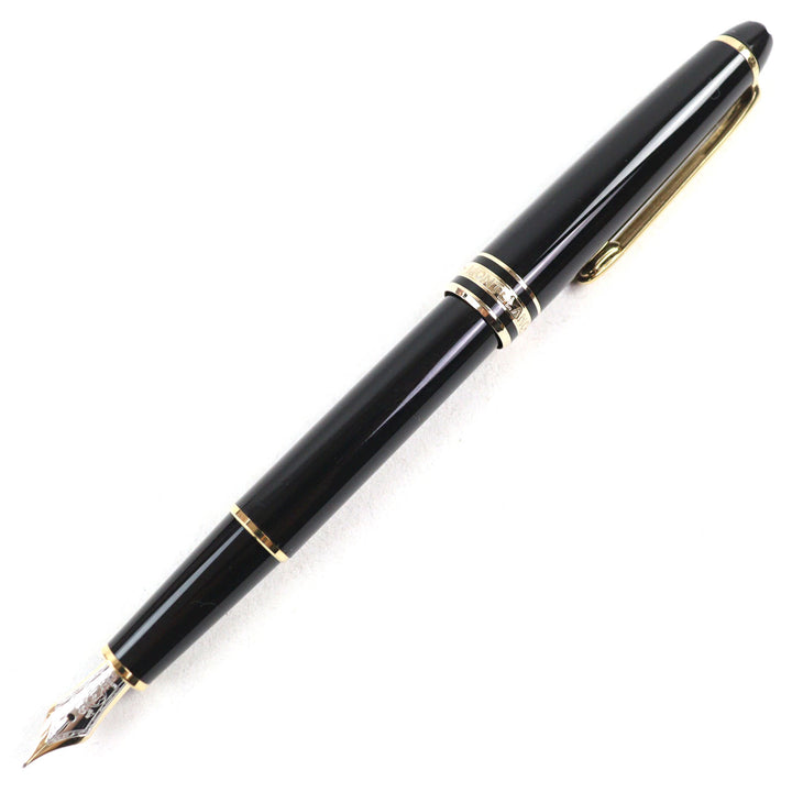 良品○MONTBLANC モンブラン マイスターシュテュック クラシック 14K EFニブ ロゴ刻印 ホワイトスター 万年筆 ブラック ゴールド 独製