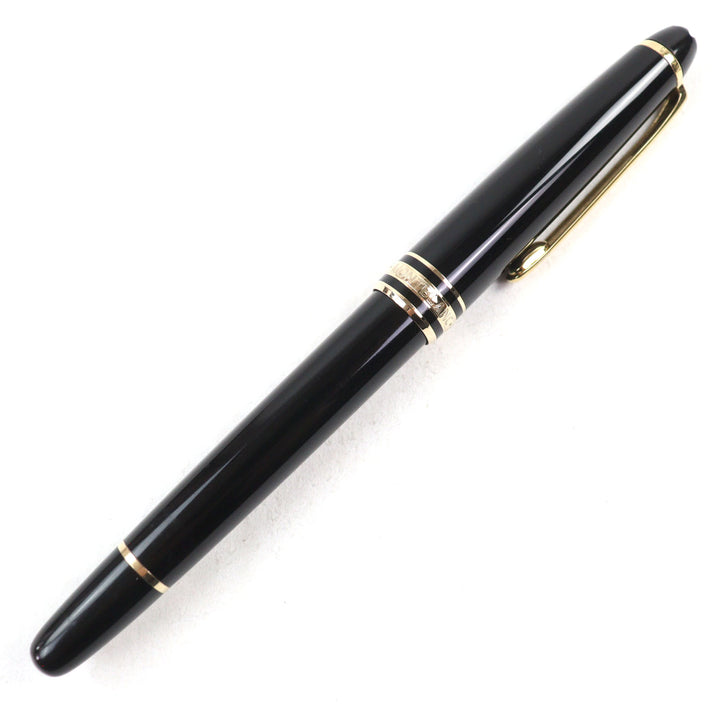 良品○MONTBLANC モンブラン マイスターシュテュック クラシック 14K EFニブ ロゴ刻印 ホワイトスター 万年筆 ブラック ゴールド 独製