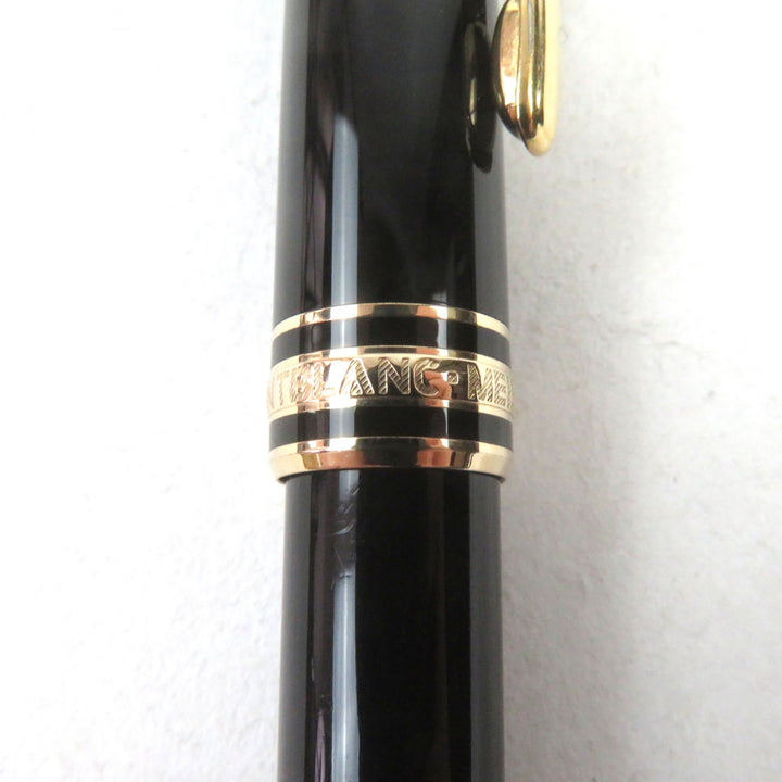 良品○MONTBLANC モンブラン マイスターシュテュック クラシック 14K EFニブ ロゴ刻印 ホワイトスター 万年筆 ブラック ゴールド 独製