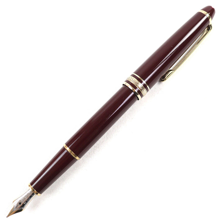 美品○MONTBLANC モンブラン マイスターシュテュック クラシック 14K ロゴ刻印 ホワイトスター 万年筆 ボルドー ゴールド ドイツ製