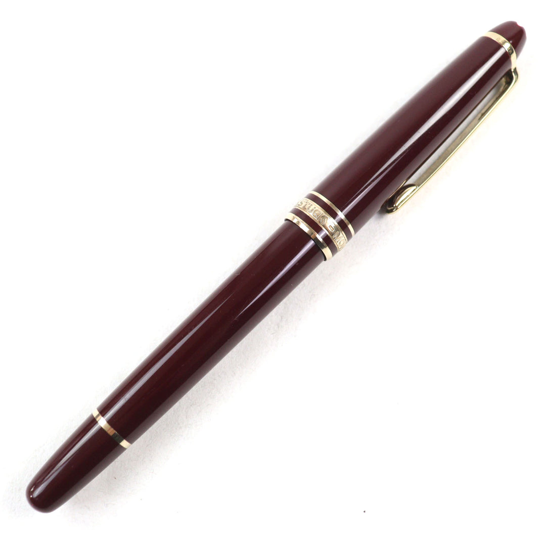 美品○MONTBLANC モンブラン マイスターシュテュック クラシック 14K ロゴ刻印 ホワイトスター 万年筆 ボルドー ゴールド ドイツ製