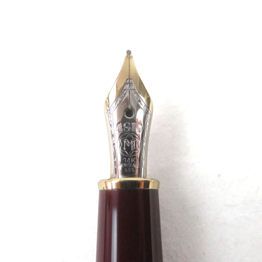 美品○MONTBLANC モンブラン マイスターシュテュック クラシック 14K ロゴ刻印 ホワイトスター 万年筆 ボルドー ゴールド ドイツ製