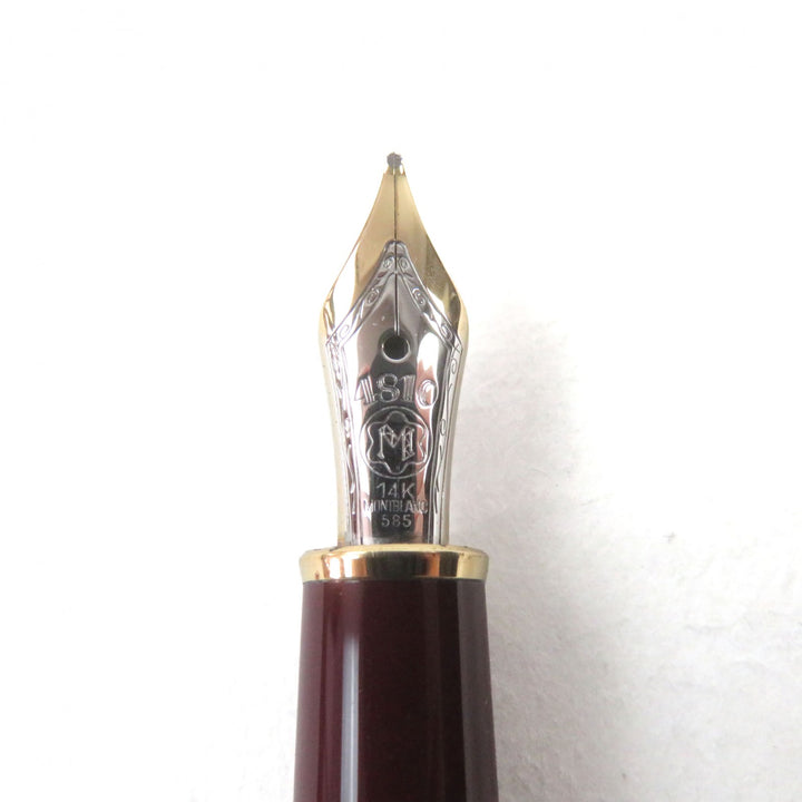 美品○MONTBLANC モンブラン マイスターシュテュック クラシック 14K ロゴ刻印 ホワイトスター 万年筆 ボルドー ゴールド ドイツ製