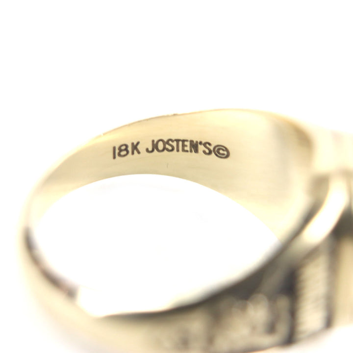極美品▼JOSTENS ジャスティンズ 2003 SASHA DRAGUNS 18K 12Pダイヤモンド カレッジリング・指輪 日本サイズ13号相当 重量10.98g メンズ