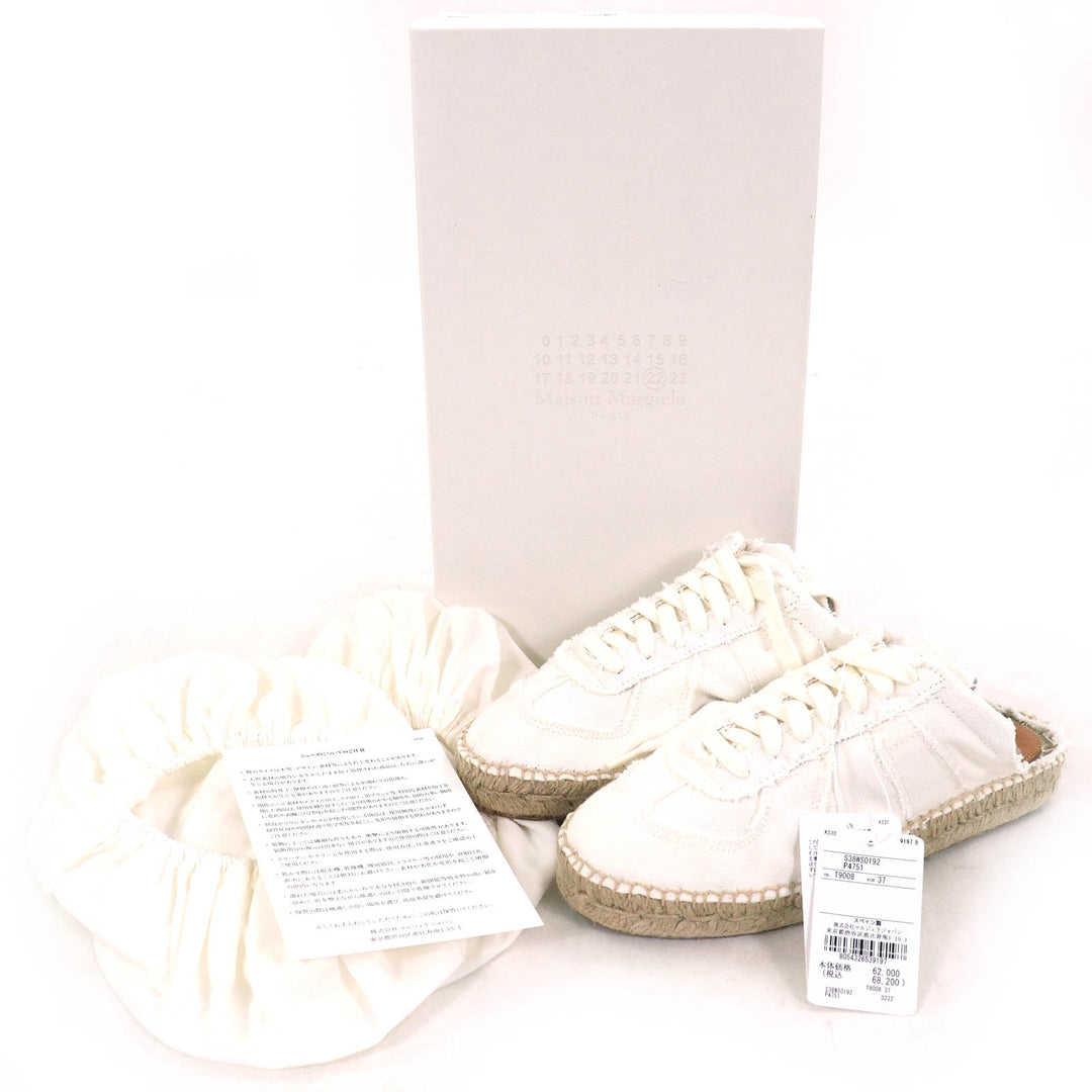 未使用品△Maison Margiela 22 メゾンマルジェラ22 S38WS0192 エスパドリーユ レースアップ デニム スニーカー サボ サンダル 37 箱袋付