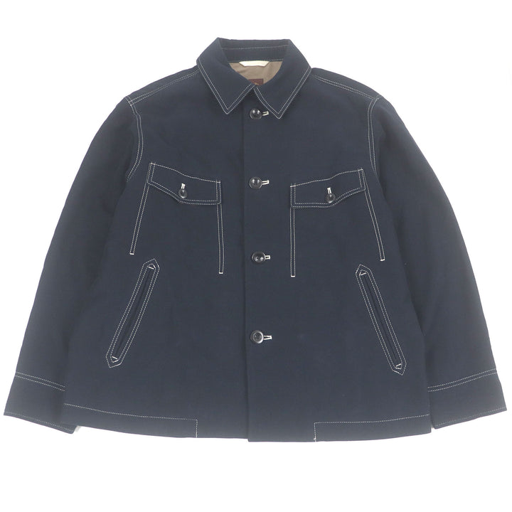 良品□PAUL SMITH COLLECTION ポールスミスコレクション カバーオール モールスキンジャケット ダークネイビー L 日本製 正規品 メンズ
