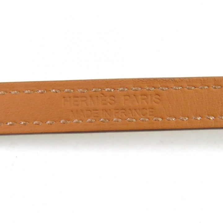 未使用品★HERMES エルメス クロワジエール ドゥブルトゥール ナタ ヴォースイフト ゴールド金具 レザー ブレスレット T2 K刻印 箱・袋付