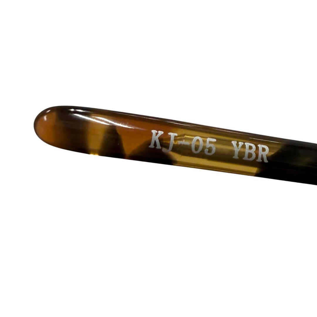 極美品▼KANEKO OPTICAL 金子眼鏡 KJ-05 マーブル柄 ボストン アイウェア サングラス クリアブラウン ゴールド 日本製 メンズ