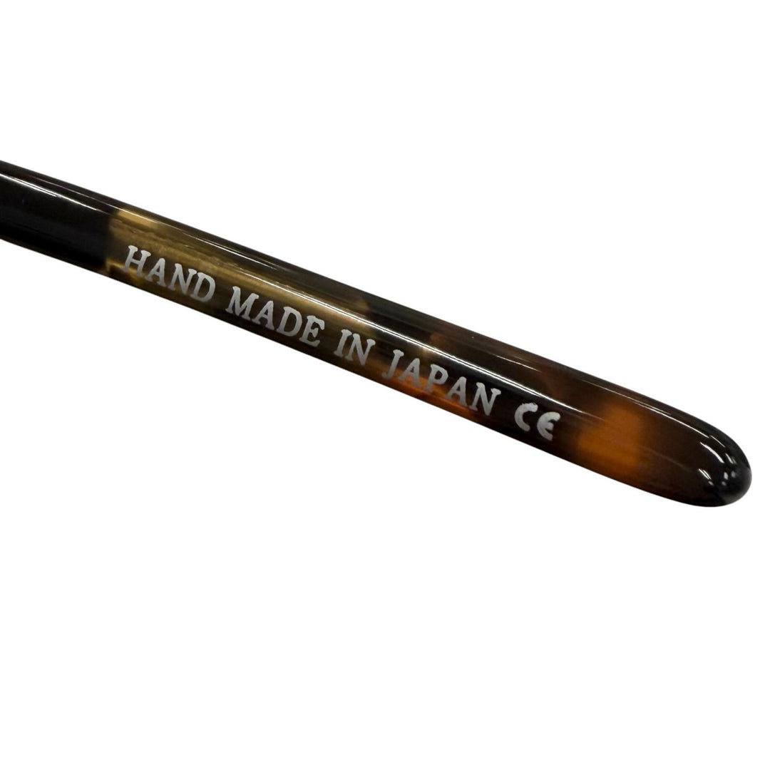 極美品▼KANEKO OPTICAL 金子眼鏡 KJ-05 マーブル柄 ボストン アイウェア サングラス クリアブラウン ゴールド 日本製 メンズ