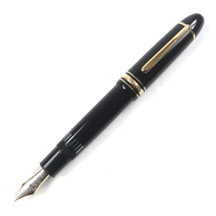 美品▼MONTBLANC モンブラン マイスターシュテュック 149 ペン先14K Fニブ ホワイトスター 万年筆 ブラック ゴールド ケース・インク付き