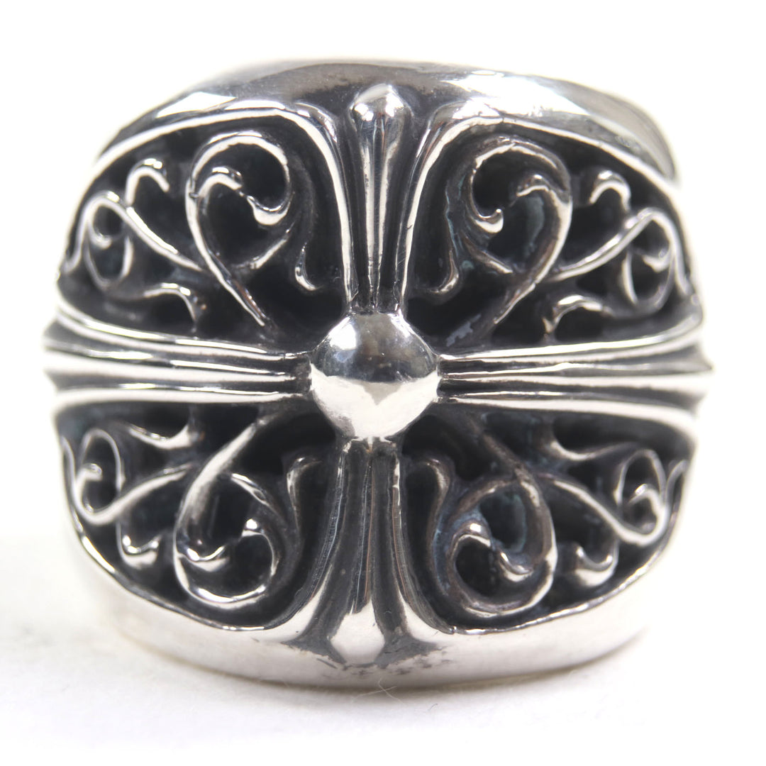 美品▼CHROME HEARTS クロムハーツ CLASSIC OVAL クラシックオーバルクロス 925 リング ・指輪 シルバー JP21号相当 重量40.51g メンズ