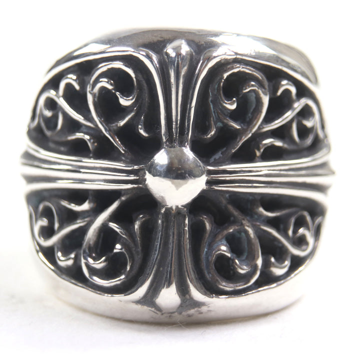 美品▼CHROME HEARTS クロムハーツ CLASSIC OVAL クラシックオーバルクロス 925 リング ・指輪 シルバー JP21号相当 重量40.51g メンズ