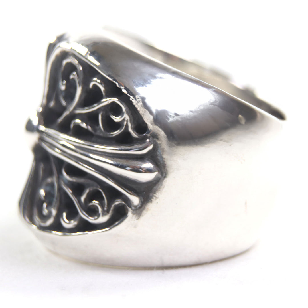 美品▼CHROME HEARTS クロムハーツ CLASSIC OVAL クラシックオーバルクロス 925 リング ・指輪 シルバー JP21号相当 重量40.51g メンズ