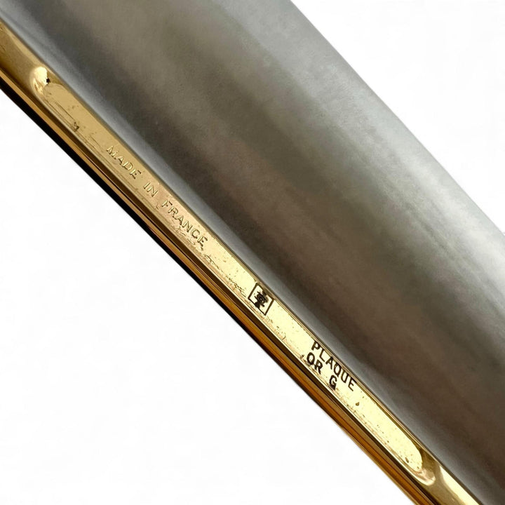 良品▲Cartier カルティエ GP サントス ツイスト式 ボールペン シルバー ゴールド フランス製 メンズ 筆記確認済み