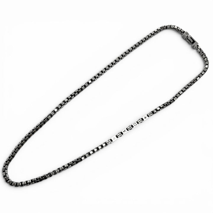 美品□LOUIS VUITTON ルイヴィトン 2024年製 M02027 ネックレス・LVテーラー アクセサリー AG925 シルバー イタリア製 重量57.7g メンズ