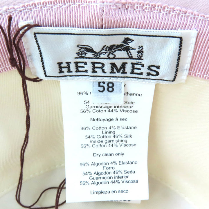 未使用品△HERMES エルメス ハーパー・ノーティック コットン Hロゴ バケットハット 帽子 ピンク 58 箱・袋付き 伊製 正規品 レディース