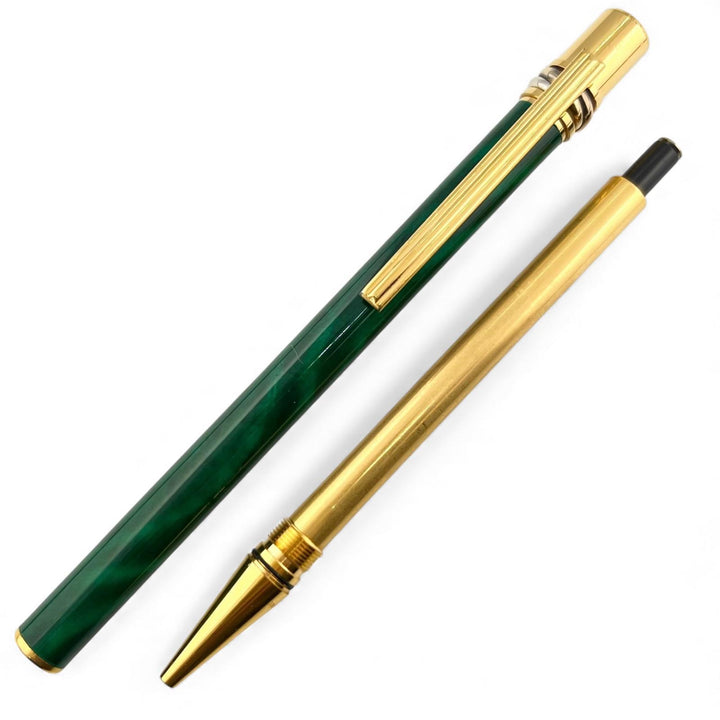 良品▲Cartier カルティエ ヴィンテージ 89s マスト ドゥ カルティエ トリニティ ボールペン マラカイト ゴールド メンズ 筆記確認済み