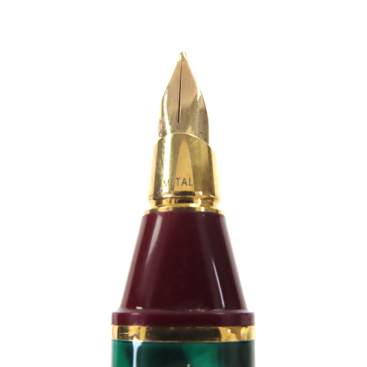 美品▼Cartier カルティエ ヴィンテージ マスト ドゥ カルティエ トリニティ ペン先18K Mニブ マーブル 万年筆 グリーン ゴールド 仏製