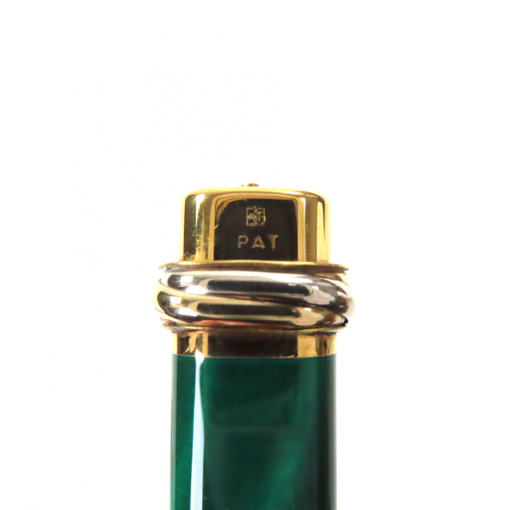 美品▼Cartier カルティエ ヴィンテージ マスト ドゥ カルティエ トリニティ ペン先18K Mニブ マーブル 万年筆 グリーン ゴールド 仏製