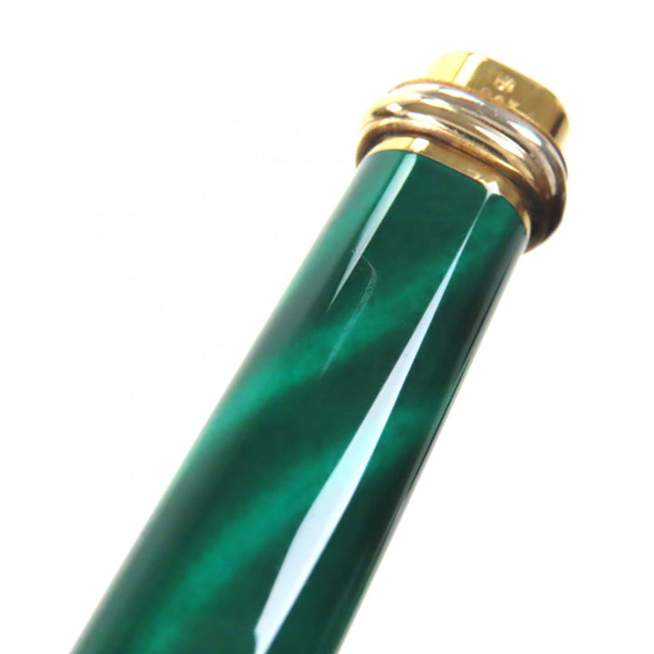 美品▼Cartier カルティエ ヴィンテージ マスト ドゥ カルティエ トリニティ ペン先18K Mニブ マーブル 万年筆 グリーン ゴールド 仏製