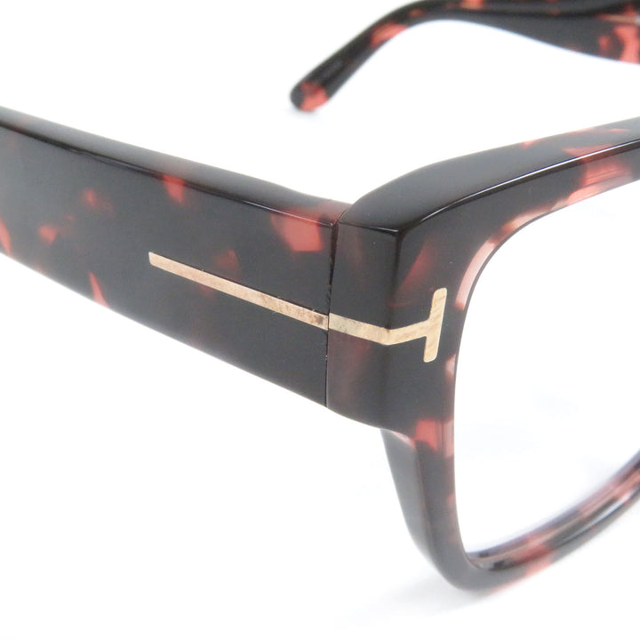 極美品□TOM FORD トムフォード TF5878-B マーブル ウェリントン メガネ 眼鏡 アイウェア ピンク クリアブラウン 55□17-140 イタリア製