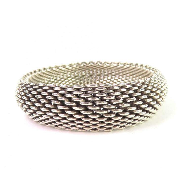 極美品◇TIFFANY&amp;Co. ティファニー サマセット メッシュ 925 バングル ブレスレット アクセサリー シルバー 重量58.9g レディース