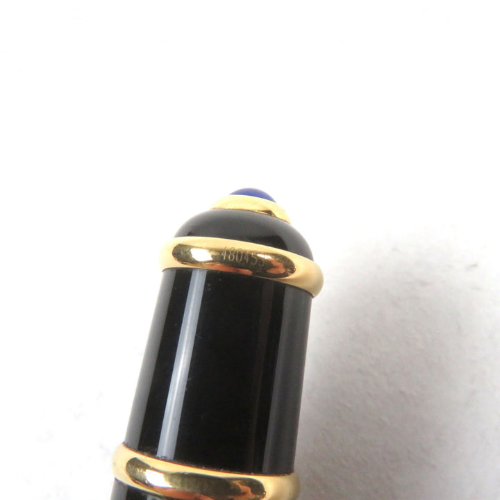 良品○Cartier カルティエ ディアボロ ドゥ カルティエ ロゴ刻印 ブルージェムストーン付き ツイスト式 ボールペン 筆記確認済み