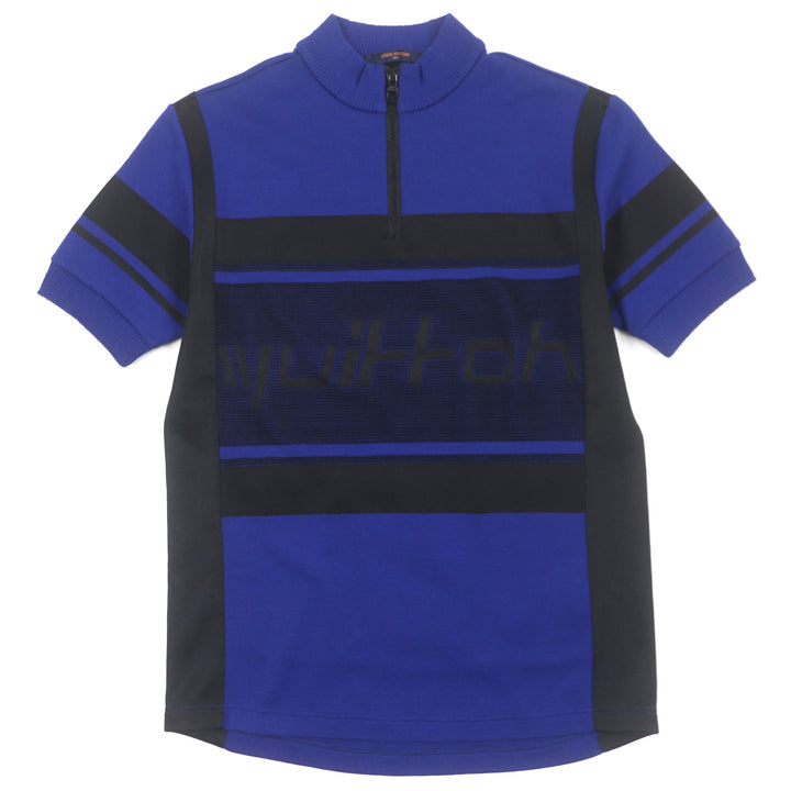極美品▼LOUIS VUITTON ルイヴィトン 19AW ジャガードサイクリング ショートスリーブ ハーフジップ Tシャツ 半袖ニット S 正規品 メンズ