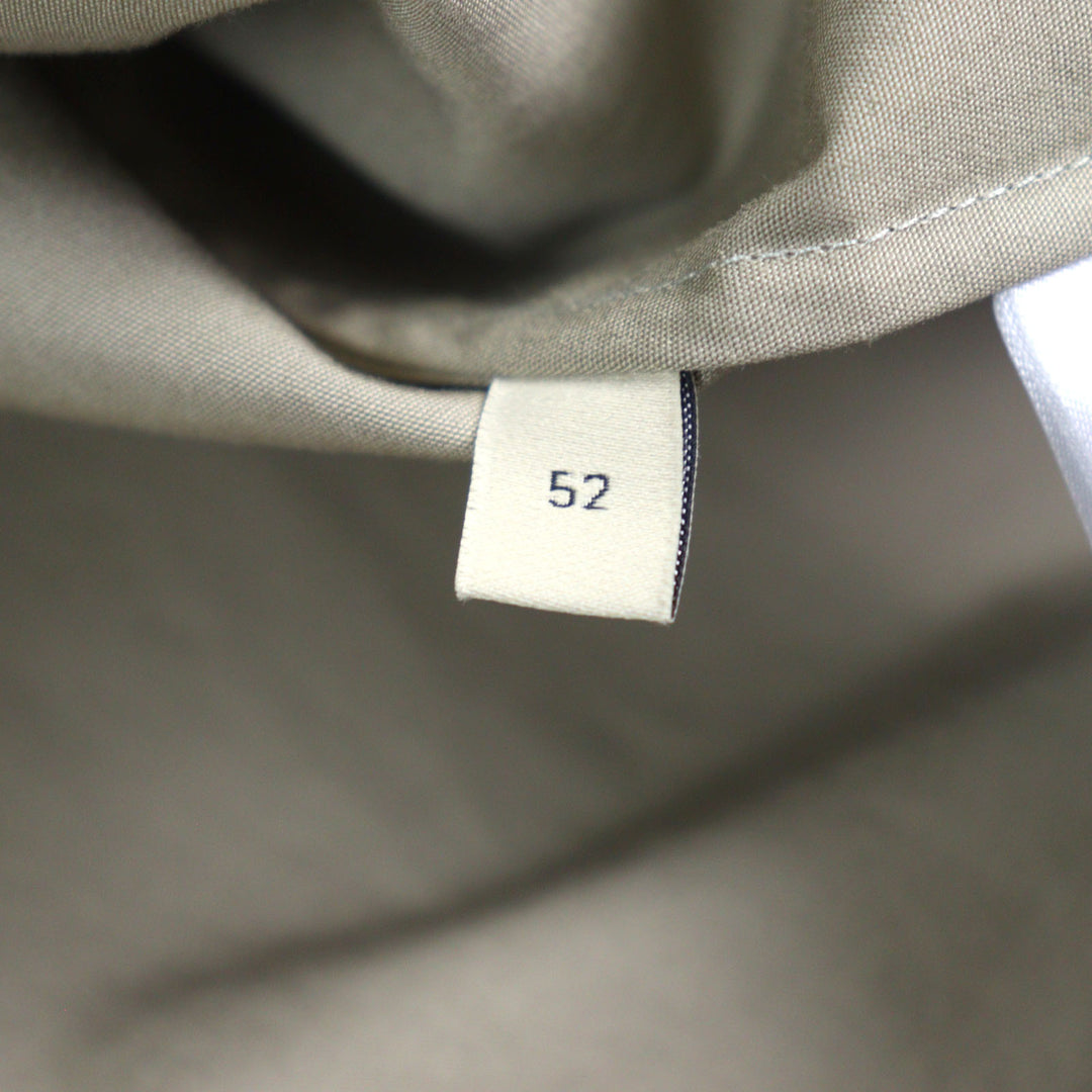 極美品○GUCCI グッチ 24SS 762164 コットン100% ロゴ刺繍 ボタンダウン ポケット付き 長袖シャツ カーキ 52 イタリア製 正規品 メンズ
