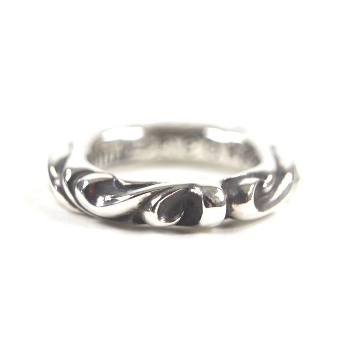 極美品▼CHROME HEARTS クロムハーツ クロムハーツ SCRL BAND スクロールバンドリング 925 指輪 シルバー 日本サイズ7号相当 重量7.6g