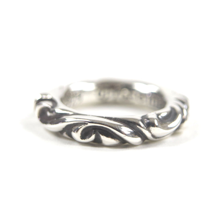 極美品▼CHROME HEARTS クロムハーツ クロムハーツ SCRL BAND スクロールバンドリング 925 指輪 シルバー 日本サイズ7号相当 重量7.6g