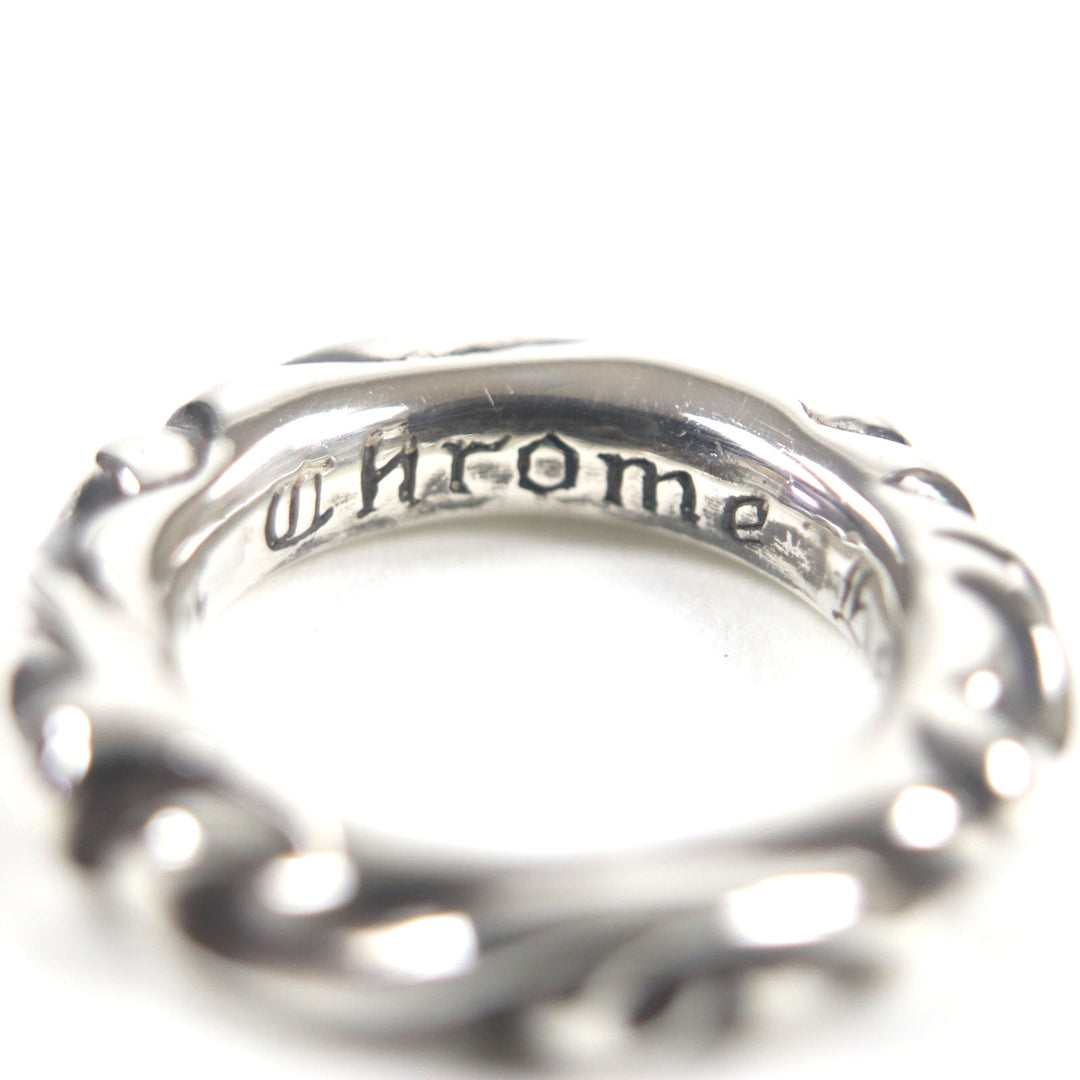 極美品▼CHROME HEARTS クロムハーツ クロムハーツ SCRL BAND スクロールバンドリング 925 指輪 シルバー 日本サイズ7号相当 重量7.6g