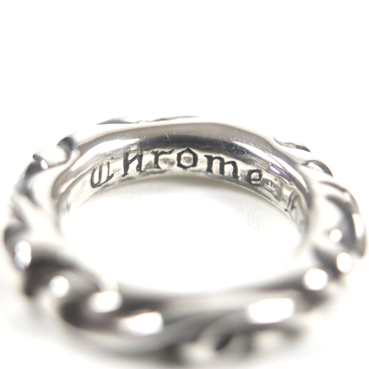 極美品▼CHROME HEARTS クロムハーツ クロムハーツ SCRL BAND スクロールバンドリング 925 指輪 シルバー 日本サイズ7号相当 重量7.6g