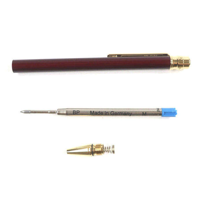 極美品▼Cartier カルティエ サントス ドゥ カルティ ロゴ刻印 ツイスト式 ボールペン ボルドー ゴールド 箱付き スイス製 筆記確認済