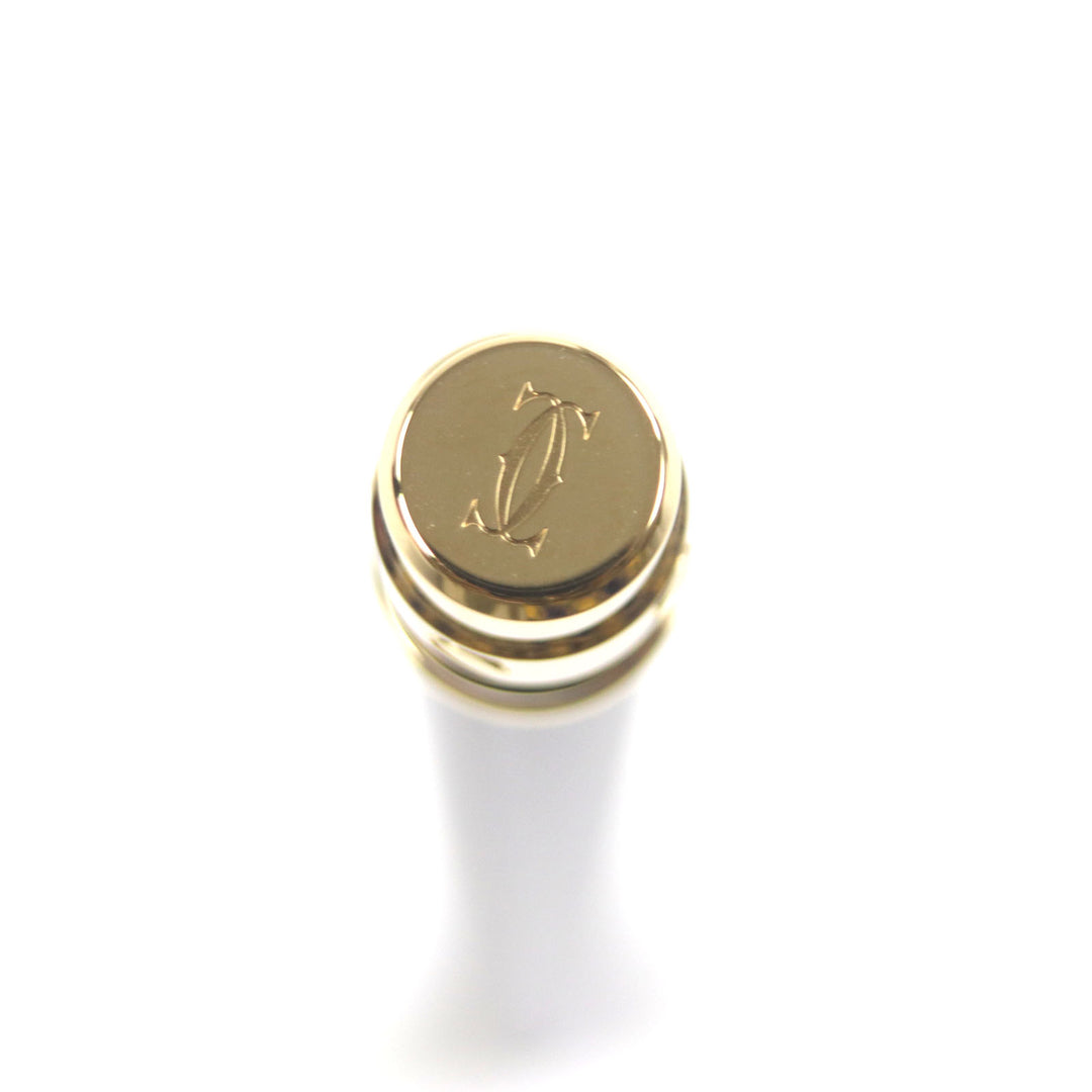 極美品▼Cartier カルティエ サントス ドゥ カルティ ロゴ刻印 ツイスト式 ボールペン ボルドー ゴールド 箱付き スイス製 筆記確認済