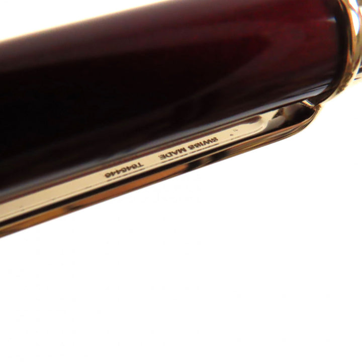 極美品▼Cartier カルティエ サントス ドゥ カルティ ロゴ刻印 ツイスト式 ボールペン ボルドー ゴールド 箱付き スイス製 筆記確認済