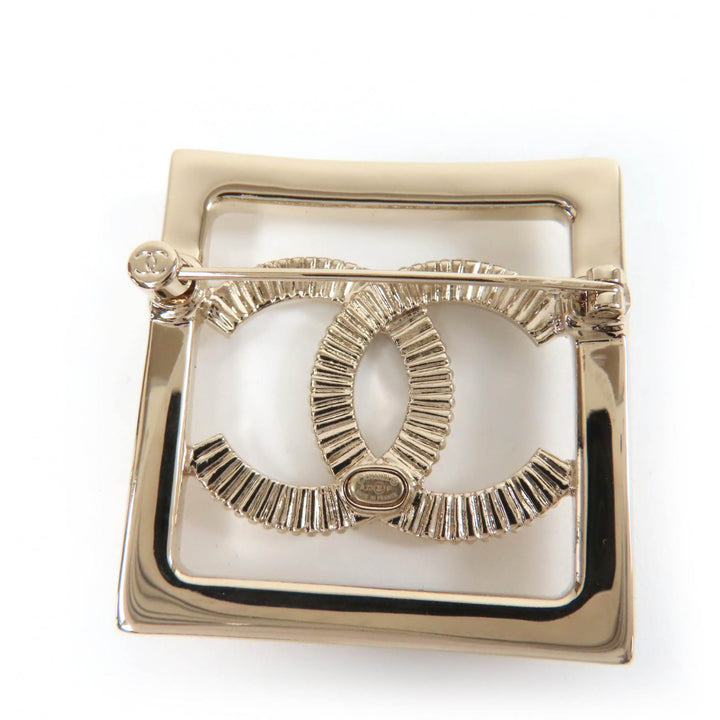 極美品☆CHANEL シャネル A23P ココマーク ラインストーン ブローチ アクセサリー ゴールド 箱付き フランス製 レディース