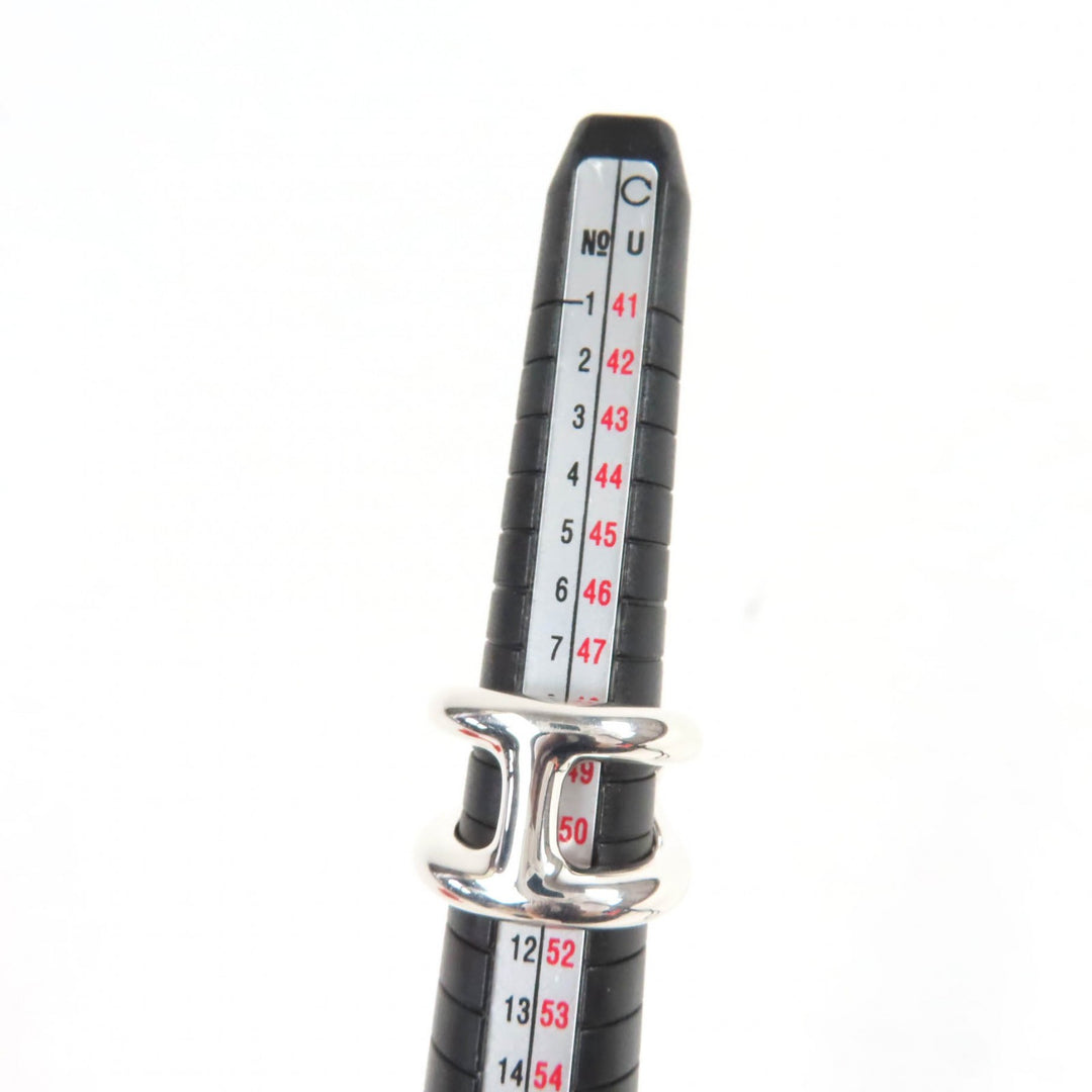 極美品☆HERMES エルメス オスモズGM リング AG925 リング・指輪 シルバー 50 日本サイズ約10号相当 箱付き 伊製 重量14.9g レディース
