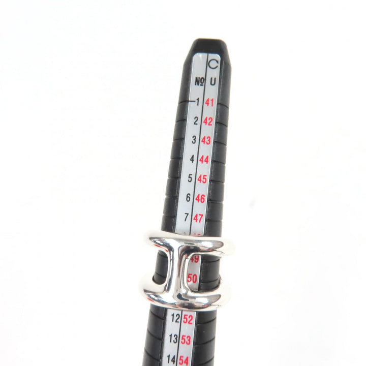 極美品☆HERMES エルメス オスモズGM リング AG925 リング・指輪 シルバー 50 日本サイズ約10号相当 箱付き 伊製 重量14.9g レディース