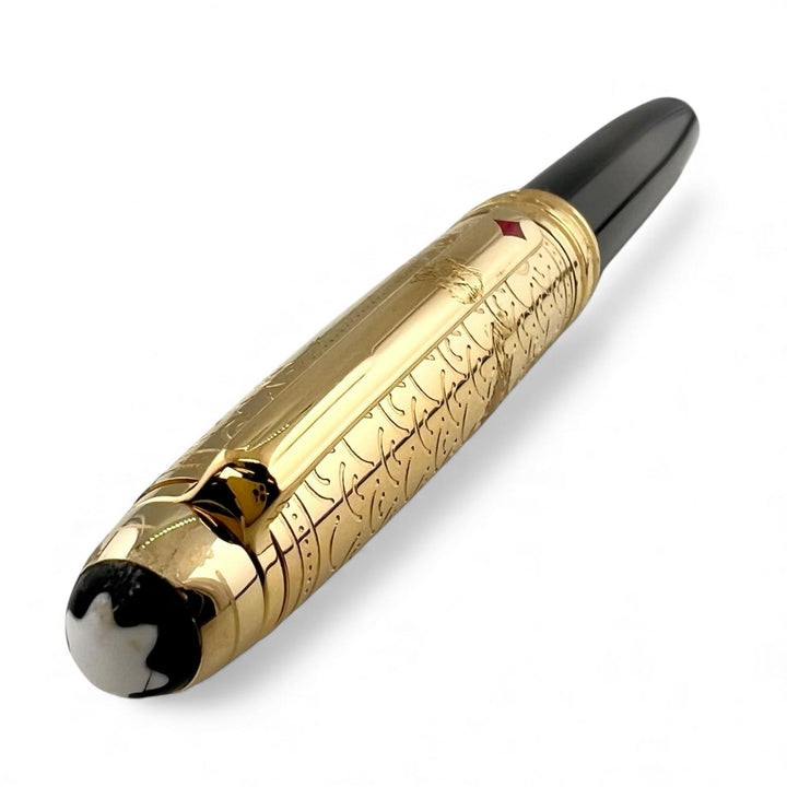 良品▲MONTBLANC モンブラン マイスターシュテュック アラウンド ザ ワールド イン 80デイズ ドゥエ クラシック ボールペン ゴールド