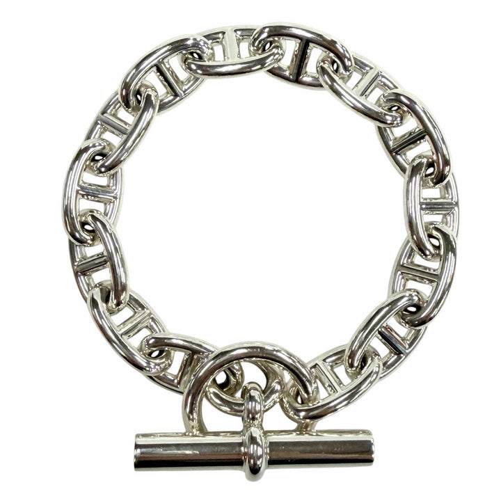 極美品◇HERMES エルメス 2025年製 シェーヌダンクルMM AG925 14コマ ブレスレット シルバー ケース付 フランス製 重量50.8g レディース