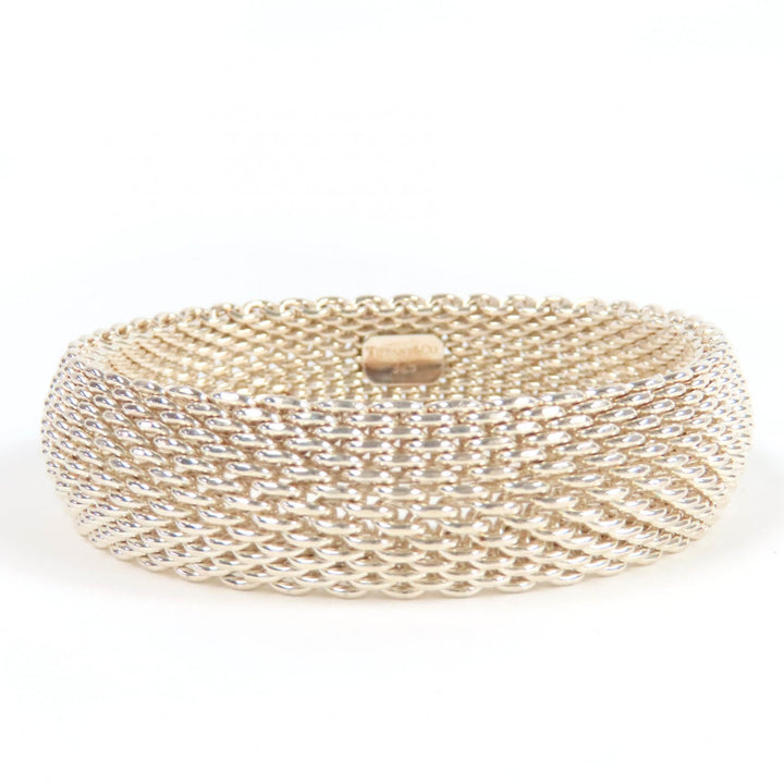 極美品☆TIFFANY&amp;Co. ティファニー サマセット バングル 925 ブレスレット シルバー 箱・保存袋付き 重量56.1g レディース