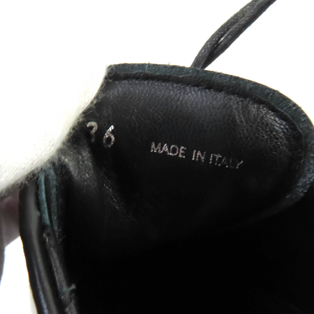 極美品★PRADA プラダ 1E976Mトライアングルロゴ チャンキーヒール レザー ローファー ブラック 36 箱・保存袋付 イタリア製 レディース