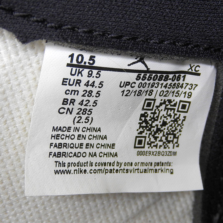 未使用品▲NIKE ナイキ 555088-061 AIR JORDAN 1 RETRO HIGH OG レザー ハイカットスニーカー ホワイト ブラック レッド 28.5cm メンズ