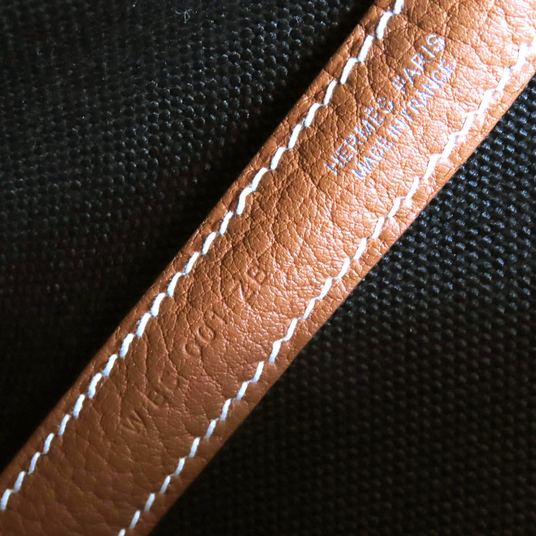 未使用品△HERMES エルメス ガーデンパーティ ポケット バーティカル トワルミリタリー/ネゴンダ トートバッグ ブラック/ゴールド W刻印