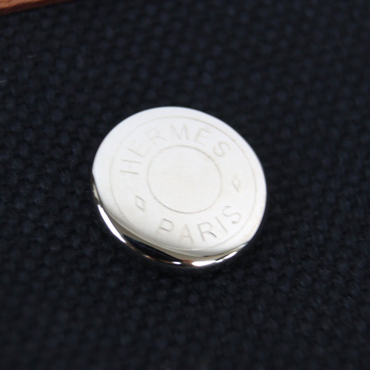 未使用品△HERMES エルメス ガーデンパーティ ポケット バーティカル トワルミリタリー/ネゴンダ トートバッグ ブラック/ゴールド W刻印
