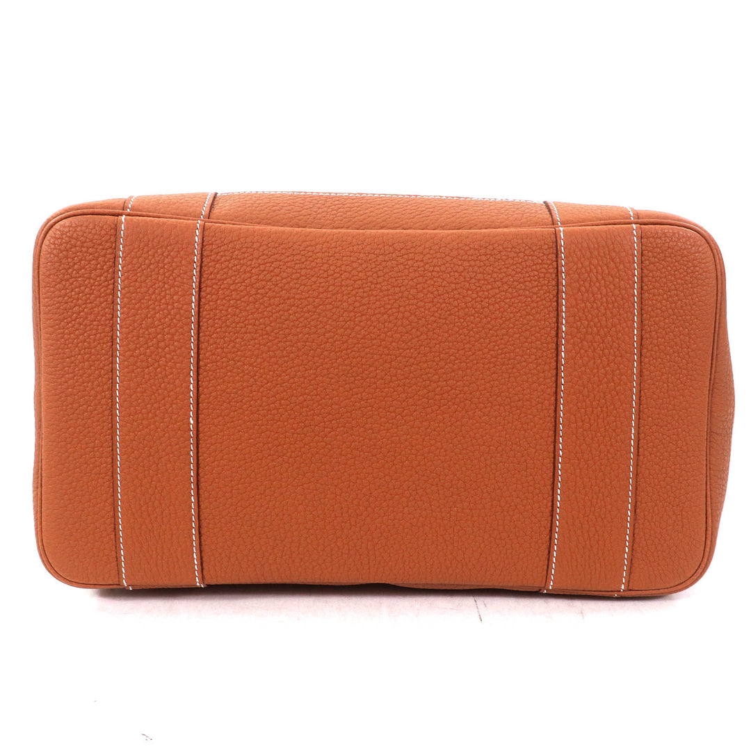 未使用品△HERMES エルメス ガーデンパーティ ポケット バーティカル トワルミリタリー/ネゴンダ トートバッグ ブラック/ゴールド W刻印