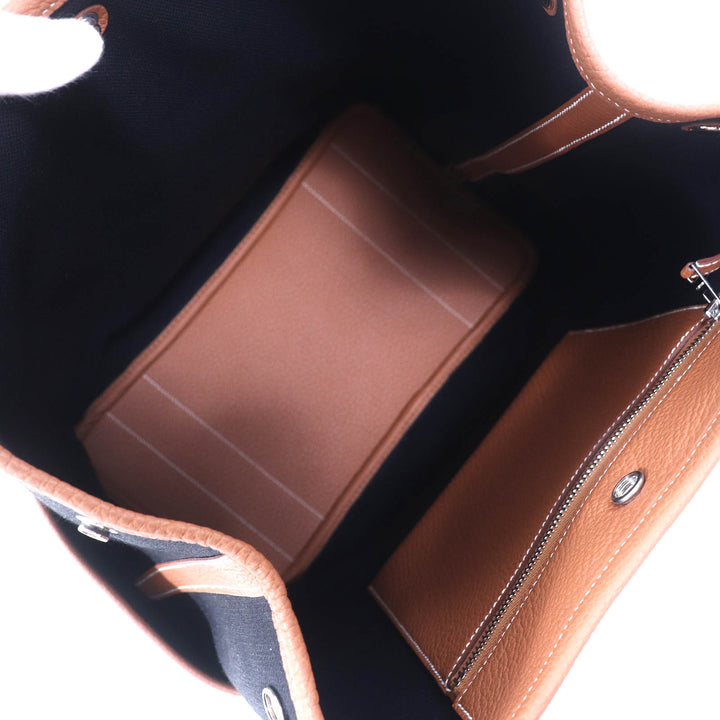 未使用品△HERMES エルメス ガーデンパーティ ポケット バーティカル トワルミリタリー/ネゴンダ トートバッグ ブラック/ゴールド W刻印