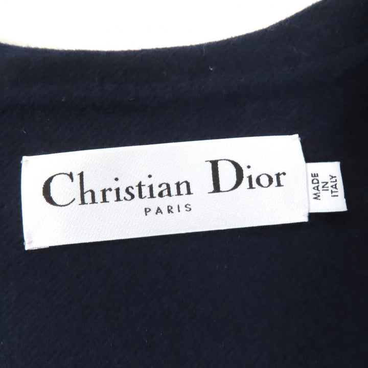 極美品☆Christian Dior クリスチャンディオール 2R0C48X1116 ウール ラビット混 セーラーカラー ジャケット ネイビー 40 正規品